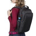 RIVACASE PLECAK NA LAPTOP 15,6" CENTRAL, CZARNY, 15L, Z POLIESTRU, KIESZENIE NA TABLET 10,1", SMARTFON, DOKUMENTY I AKCESORIA