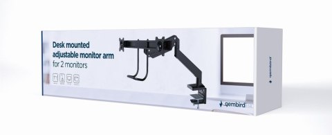 Gembird MA-DA2-04 Regulowane biurkowe ramię na 2 monitory, 17"-32", do 8 kg Gembird MA-DA2-04 Regulowane biurkowe ramię na 2 monitory, 17"-32", do 8 kg