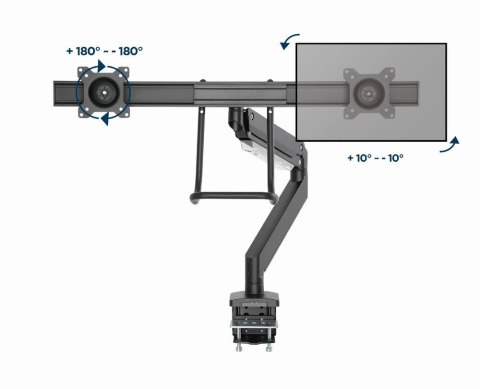 Gembird MA-DA2-04 Regulowane biurkowe ramię na 2 monitory, 17"-32", do 8 kg Gembird MA-DA2-04 Regulowane biurkowe ramię na 2 monitory, 17"-32", do 8 kg