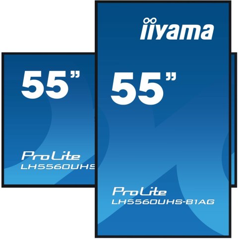 Iiyama LH5560UHS-B1AG signage display Cyfrowa tablica A 139,7 cm (55") LED Wi-Fi 500 cd/m2 4K Ultra HD Czarny Procesor wbudowany Iiyama LH5560UHS-B1AG signage display Cyfrowa tablica A 139,7 cm (55") LED Wi-Fi 500 cd/m2 4K Ultra HD Czarny Procesor wbudowany