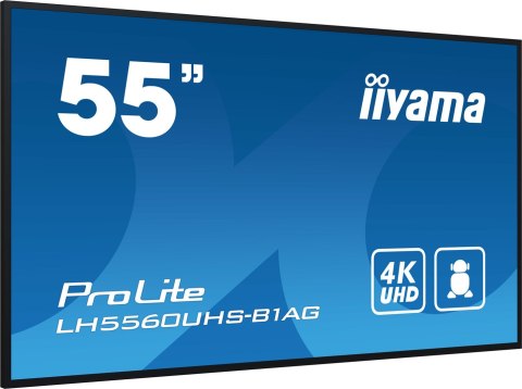 Iiyama LH5560UHS-B1AG signage display Cyfrowa tablica A 139,7 cm (55") LED Wi-Fi 500 cd/m2 4K Ultra HD Czarny Procesor wbudowany Iiyama LH5560UHS-B1AG signage display Cyfrowa tablica A 139,7 cm (55") LED Wi-Fi 500 cd/m2 4K Ultra HD Czarny Procesor wbudowany