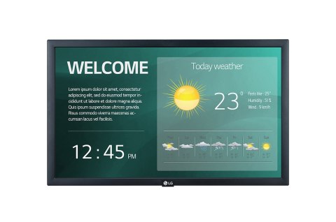 LG 22SM3G-B Digital signage display 54,6 cm (21.5') IPS Wi-Fi 250 cd/m2 Full HD Czarny Procesor wbudowany 16/7 LG 22SM3G-B Digital signage display 54,6 cm (21.5') IPS Wi-Fi 250 cd/m2 Full HD Czarny Procesor wbudowany 16/7