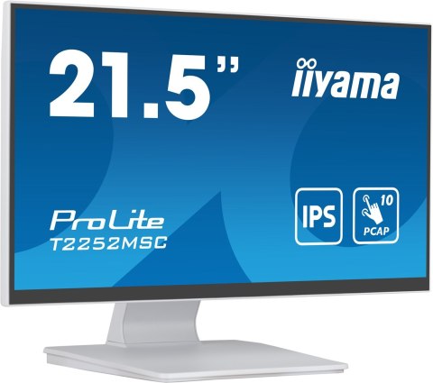 Monitor T2252MSC-W2 21.5 cali biały dotykowy z powłoką antyodciskową Monitor T2252MSC-W2 21.5 cali biały dotykowy z powłoką antyodciskową