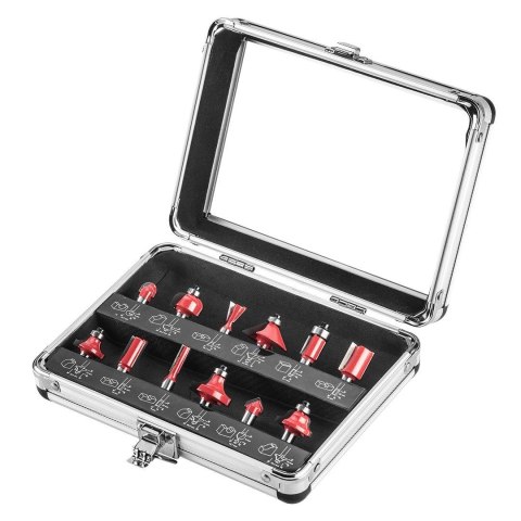 Frezy widiowe, trzpień 8 mm, zestaw 12 szt. Frezy widiowe, trzpień 8 mm, zestaw 12 szt.