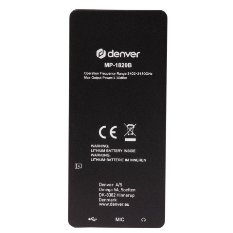 Odtwarzacz MP4 Denver MP-1820B BT 1,77" 4GB czarny Odtwarzacz MP4 Denver MP-1820B BT 1,77" 4GB czarny