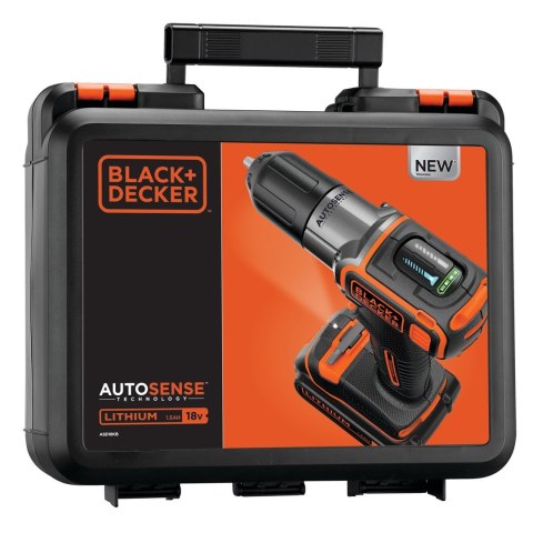 Black & Decker ASD18KB-QW wiertło Czarny, Pomarańczowy Black & Decker ASD18KB-QW wiertło Czarny, Pomarańczowy
