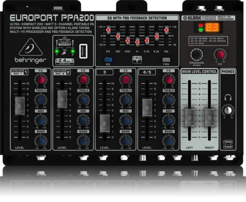 Behringer PPA200 system PA System nagłośnieniowy wolnostojący (PA) 200 W Czarny Behringer PPA200 system PA System nagłośnieniowy wolnostojący (PA) 200 W Czarny
