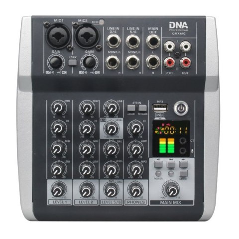 DNA QMX602 analogowy mikser dźwięku 6 kanałów Blue DNA QMX602 analogowy mikser dźwięku 6 kanałów Blue