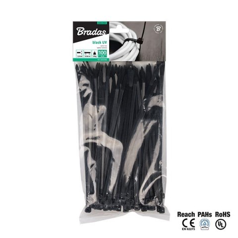 Bradas TS1188550B opaska kablowa Czarny 100 szt. Bradas TS1188550B opaska kablowa Czarny 100 szt.