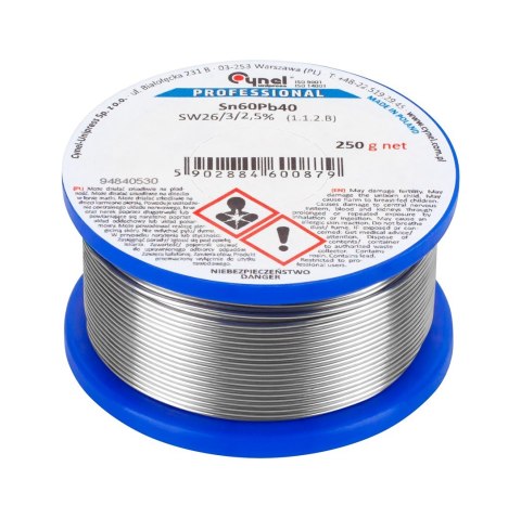 CYNA SZPULA 1.5mm 250g Sn60Pb40 CYNA SZPULA 1.5mm 250g Sn60Pb40