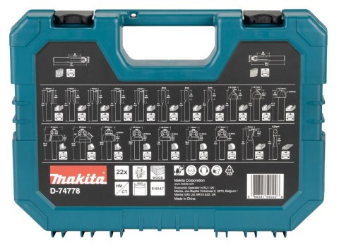Makita frezy uniwersalne 8mm zestaw 22sztuk Makita frezy uniwersalne 8mm zestaw 22sztuk