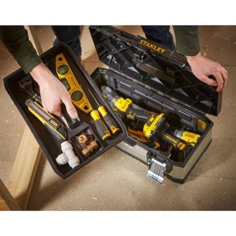 Black & Decker 1-95-619 walizka na narzędzia Czarny, Srebrny Plastik, Stal Black & Decker 1-95-619 walizka na narzędzia Czarny, Srebrny Plastik, Stal
