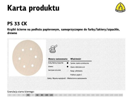 K.KRĄŻEK 150 PS33CK gr. 60 OTW.GLS3/100 szt. SZPACHLA K.KRĄŻEK 150 PS33CK gr. 60 OTW.GLS3/100 szt. SZPACHLA