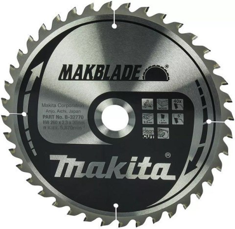 Makita MakBlade ostrze do piły tarczowej 26cm 1 sztuka Makita MakBlade ostrze do piły tarczowej 26cm 1 sztuka