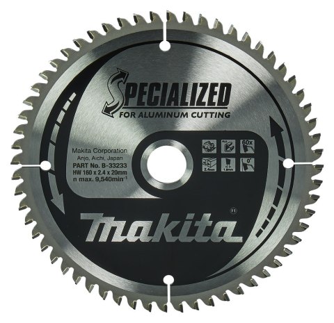 Makita piła tarczowa 160x20x60z Specjalized Aluminium