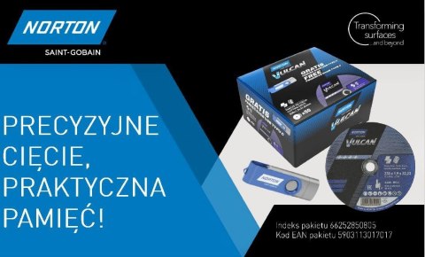 NORTON TARCZA.VULCAN 230 x 1,9mm 50/szt. A46S DO METALU+PAMIEĆ USB 64GB NORTON TARCZA.VULCAN 230 x 1,9mm 50/szt. A46S DO METALU+PAMIEĆ USB 64GB