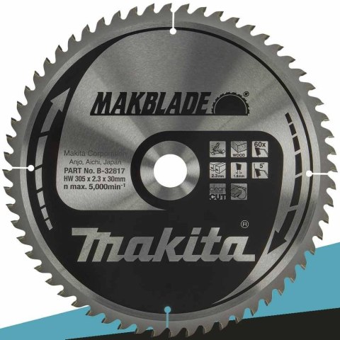 Piła tarczowa Makita 305x30x60z Makblade Drewno Piła tarczowa Makita 305x30x60z Makblade Drewno