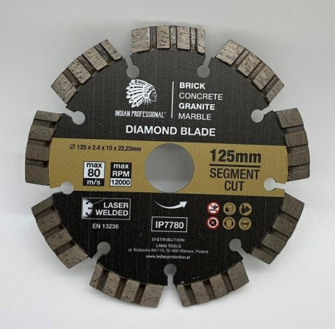 TARCZA DIAMENTOWA 125mm SEGMENT TURBO CUT INDIAN PROFESSIONAL TARCZA DIAMENTOWA 125mm SEGMENT TURBO CUT INDIAN PROFESSIONAL