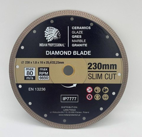 TARCZA DIAMENTOWA 230mm SLIM CUT INDIAN PROFESSIONAL TARCZA DIAMENTOWA 230mm SLIM CUT INDIAN PROFESSIONAL