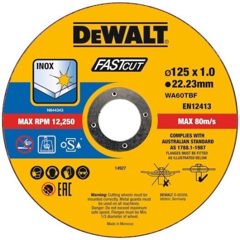TARCZA METAL 125x1,0mm INOX /100szt DT2054 .DEWALT
