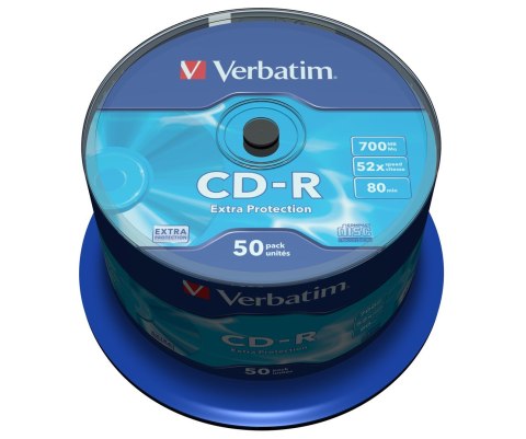 Płyta CD-R Verbatim 43351 EXTRA PROTECTION (700MB; 52x; 50szt.; Cake) Płyta CD-R Verbatim 43351 EXTRA PROTECTION (700MB; 52x; 50szt.; Cake)