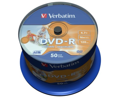 Płyta DVD Verbatim 43533 (4,7GB; 16x; 50szt.; Cake) Płyta DVD Verbatim 43533 (4,7GB; 16x; 50szt.; Cake)
