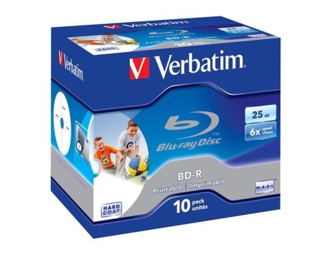 Verbatim BD-R SL 25GB 6x Printable 10 Pack Jewel Case 10 szt. Verbatim BD-R SL 25GB 6x Printable 10 Pack Jewel Case 10 szt.