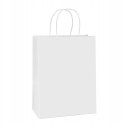 BSTech Torba Papierowa, prezentowa, biała rączka. 260x170x310. Zestaw 25 szt. 120 gsm.