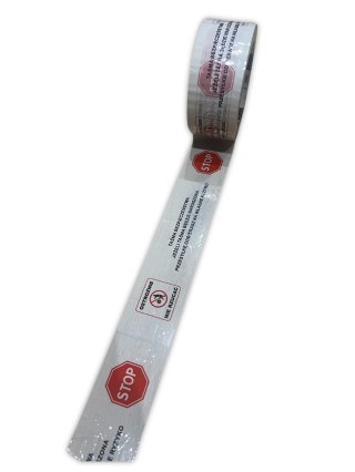 BSTech taśma klejąca z nadrukiem 48mmx100m "Taśma bezpieczenstwa STOP", zestaw 6 szt