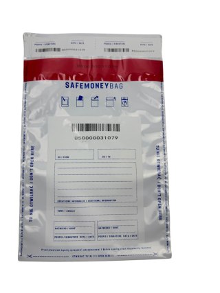 SAFEMONEYBAG Koperty bezpiecznie depozytowe transparent B4 260mmx370mm+35mm 100 szt