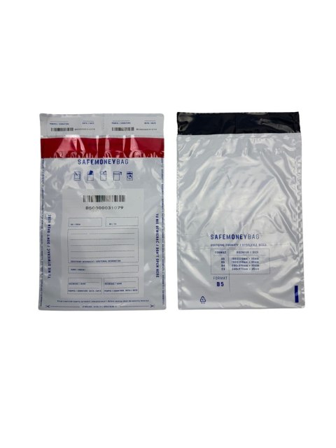 SAFEMONEYBAG Koperty bezpiecznie depozytowe transparent B4 260mmx370mm+35mm 100 szt SAFEMONEYBAG Koperty bezpiecznie depozytowe transparent B4 260mmx370mm+35mm 100 szt