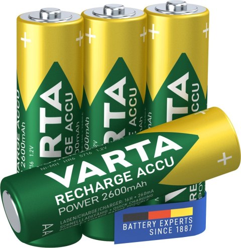 Zestaw akumulatorków AA VARTA Ready2Use 5716101404 (2600mAh ; Ni-MH) Zestaw akumulatorków AA VARTA Ready2Use 5716101404 (2600mAh ; Ni-MH)