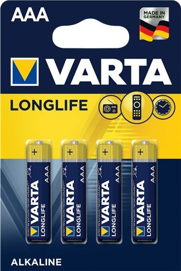 Zestaw baterii alkaliczne VARTA Longlife LR03 (AAA) (x 4) Zestaw baterii alkaliczne VARTA Longlife LR03 (AAA) (x 4)