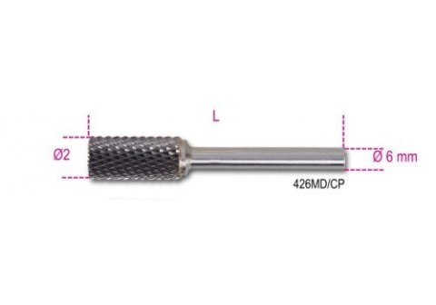 BETA 426MD-CP12 PILNIK OBROTOWY Z WĘGLIKA SPIEKANEGO, WALCOWY 12 x 25 mm, TRZPIEŃ 6mm 426MD/CP12 BETA 426MD-CP12 PILNIK OBROTOWY Z WĘGLIKA SPIEKANEGO, WALCOWY 12 x 25 mm, TRZPIEŃ 6mm 426MD/CP12