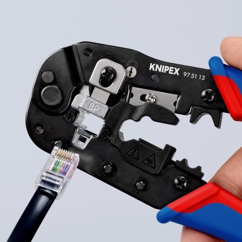 Knipex 97 51 13 zaciskarka kablowa Narzędzie do zaciskania Czarny, Niebieski, Czerwony Knipex 97 51 13 zaciskarka kablowa Narzędzie do zaciskania Czarny, Niebieski, Czerwony