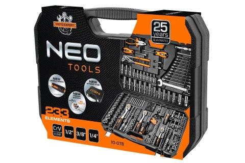 Neo 10-078 zestaw kluczy i narzędzi 233 przyb. Neo 10-078 zestaw kluczy i narzędzi 233 przyb.