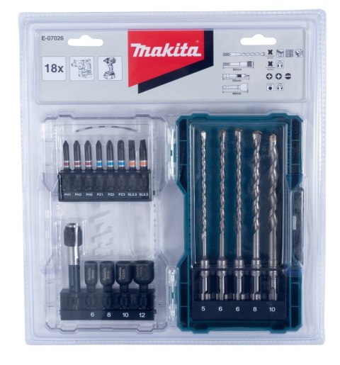 Zestaw akcesoriów 18szt E-07026 MAKITA Zestaw akcesoriów 18szt E-07026 MAKITA