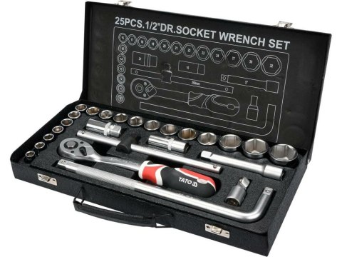 Zestaw kluczy 1/2" 25 elementów