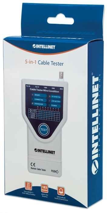 INTELLINET TESTER OKABLOWANIA 5-W-1 RJ11/RJ45/USB/1394/BNC 780094 INTELLINET TESTER OKABLOWANIA 5-W-1 RJ11/RJ45/USB/1394/BNC 780094