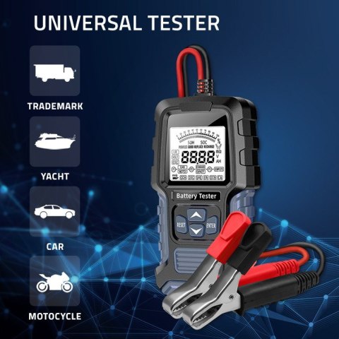 Qoltec Cyfrowy tester akumulatora z wyświetlaczem LCD | 12V | 24V | 3Ah-400Ah Qoltec Cyfrowy tester akumulatora z wyświetlaczem LCD | 12V | 24V | 3Ah-400Ah