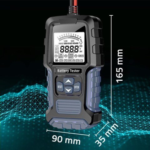 Qoltec Cyfrowy tester akumulatora z wyświetlaczem LCD | 12V | 24V | 3Ah-400Ah Qoltec Cyfrowy tester akumulatora z wyświetlaczem LCD | 12V | 24V | 3Ah-400Ah