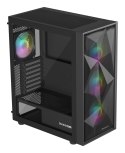 NATEC OBUDOWA GAMINGOWA GENESIS DIAXID 605 ARGB MIDI TOWER USB-C Z OKNEM CZARNA