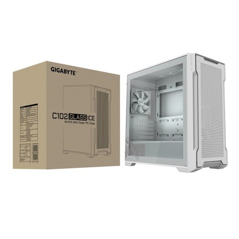 Obudowa Gigabyte case C102 GLASS ICE, mATX, Mid Tower, biały