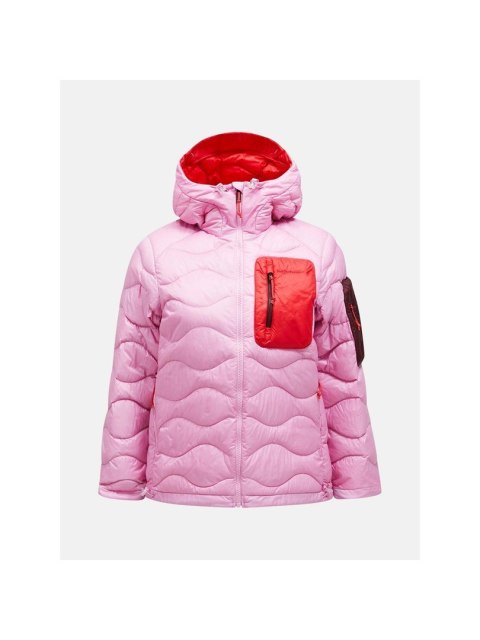 Kurtka puchowa damska Peak Performance Helium Utility Down Hood Jacket - morning dew/brill red/obscure Kurtka puchowa damska Peak Performance Helium Utility Down Hood Jacket - morning dew/brill red/obscure