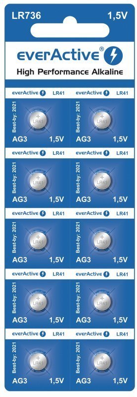 EVERACTIVE BATERIE ALKALICZNE MINI G3 LR736 LR41, BLISTER 10 SZT. EVAG3 EVERACTIVE BATERIE ALKALICZNE MINI G3 LR736 LR41, BLISTER 10 SZT. EVAG3