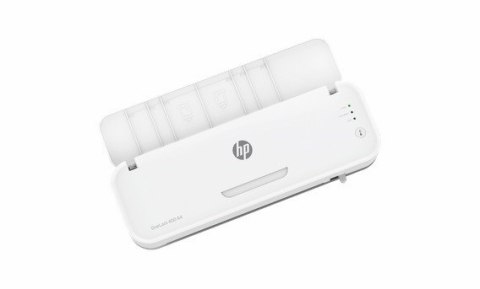 HP Laminator ONELAM 400 A3, na zimno/gorąco, zintegrowany trymer, zaokrąglacz rogów, prędkość 40cm/min + 15 folii: 3xA4, 4xA5, 4 HP Laminator ONELAM 400 A3, na zimno/gorąco, zintegrowany trymer, zaokrąglacz rogów, prędkość 40cm/min + 15 folii: 3xA4, 4xA5, 4