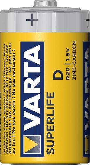 Zestaw baterii cynkowo-węglowe VARTA Superlife R20 D (Zn-C; x 2) Zestaw baterii cynkowo-węglowe VARTA Superlife R20 D (Zn-C; x 2)
