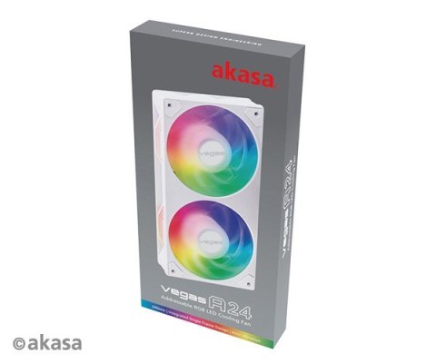Akasa VEGAS A24 Obudowa komputera, Procesor Wentylator 12 cm Biały 1 szt. Akasa VEGAS A24 Obudowa komputera, Procesor Wentylator 12 cm Biały 1 szt.