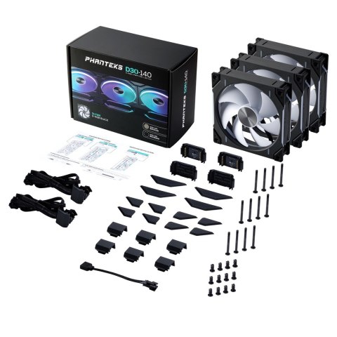 Phanteks PH-F140D30 Wentylator 14 cm Czarny 3 szt. Phanteks PH-F140D30 Wentylator 14 cm Czarny 3 szt.