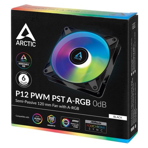 Wentylator ARCTIC P12 PWM PST A-RGB 0dB (Black) Wentylator ARCTIC P12 PWM PST A-RGB 0dB (Black)